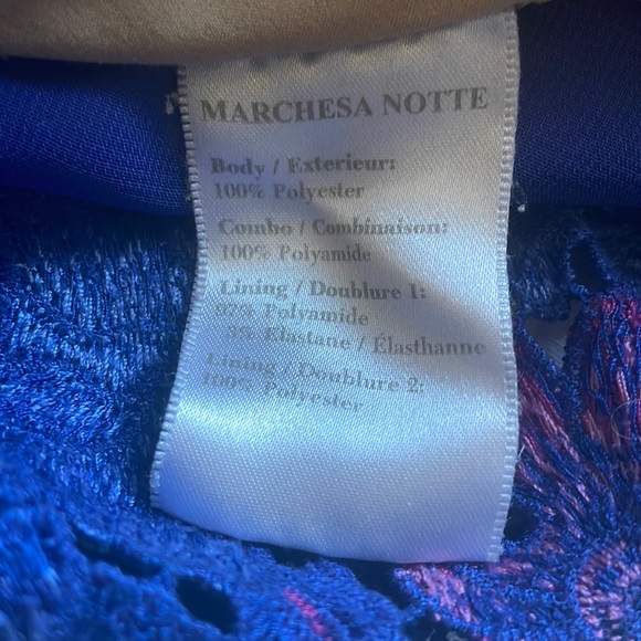 Marchesa Blue and Pink Lace Mini Dress - Picture 14 of 14